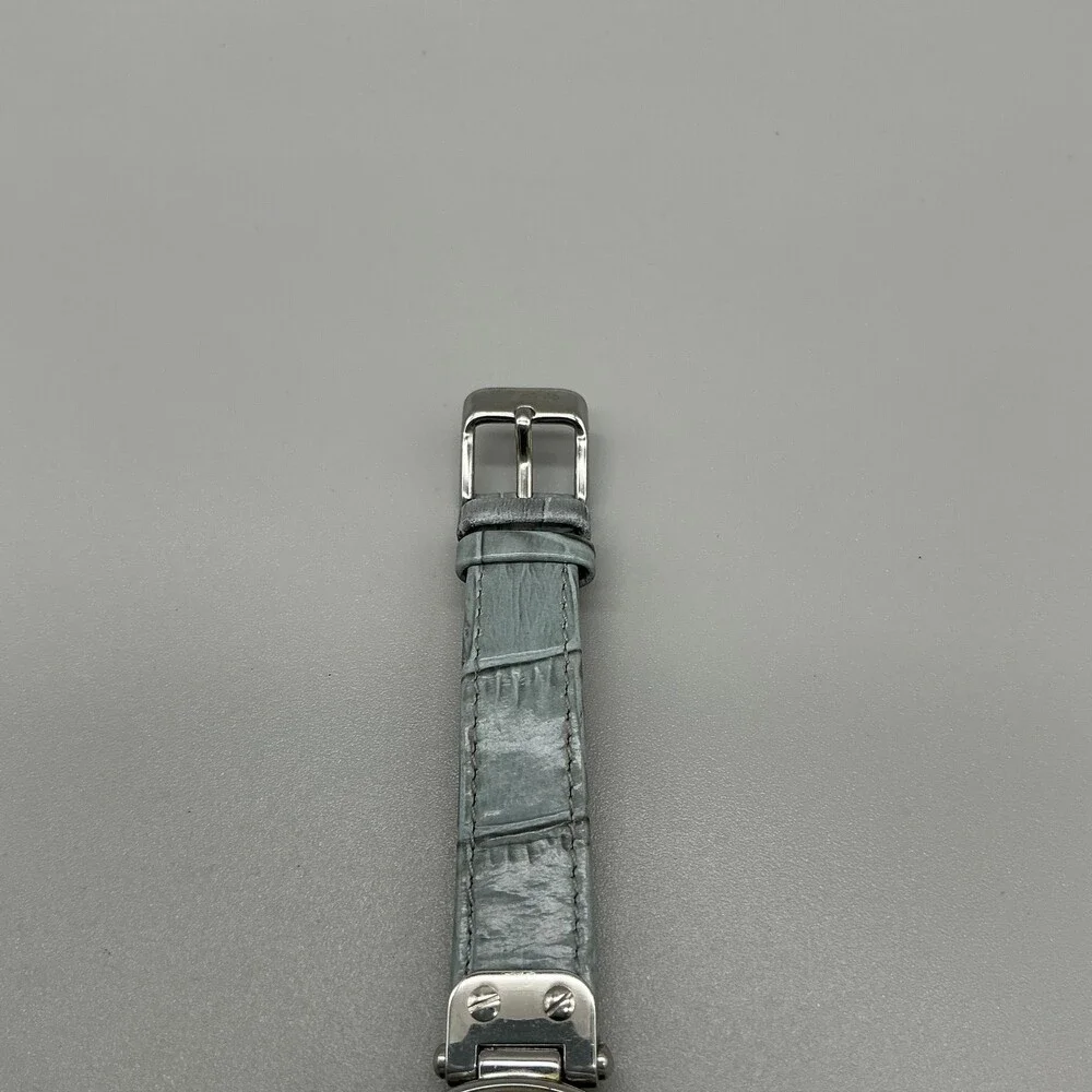 Anne Klein 1090G9 Womens Watch 34mm Silver Tone Dial Gray Leather New Battery